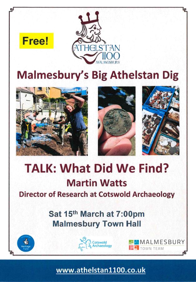 Athelstan 1100 - Malmesbury's Big Dig- Talk : What Did We Find? Martin Watts